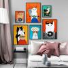 Cartoon Cute Cat Graffiti Art Posters And Prints Canvas Painting Wall Picture For Living Room Kid's Bedroom Cuadros Home Decor No Frame