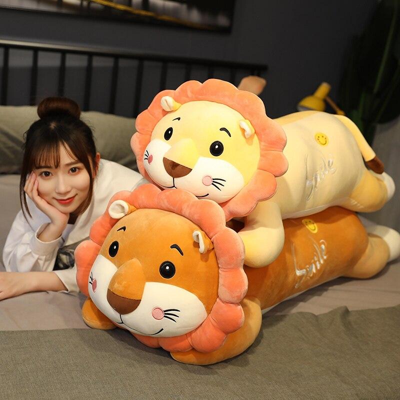 Cartoon Cute Plush Lion Toys Soft Lovely Forest Animal Plush Doll Stuffed Sleep Pillow Kids Baby Kawaii Christmas Gift for Girl