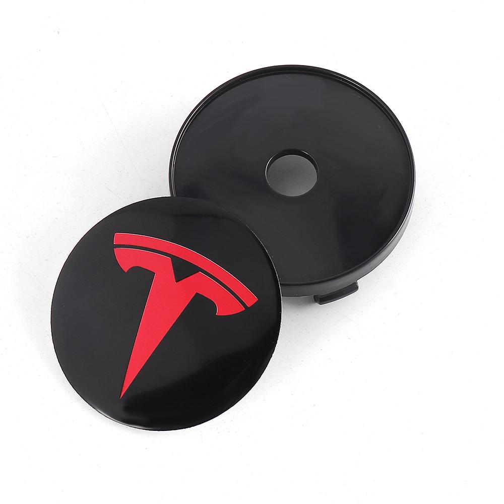 4PCS 56MM 60MM Car Wheel Center Caps Tyre Rim Hub Cover Stickers Badge For Tesla Model 3 Y X S Semi Cybertruck Roadster Emblem