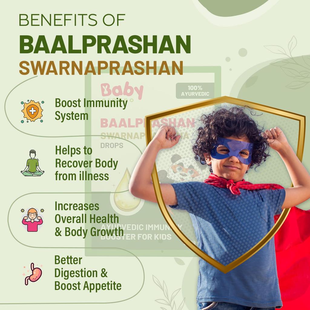 Babyorgano Swarnaprashan Drop & Baby Diaper Rash Powder Combo | Immunity Booster, Concentration Support | Nourishes & Soothes Baby's Skin
