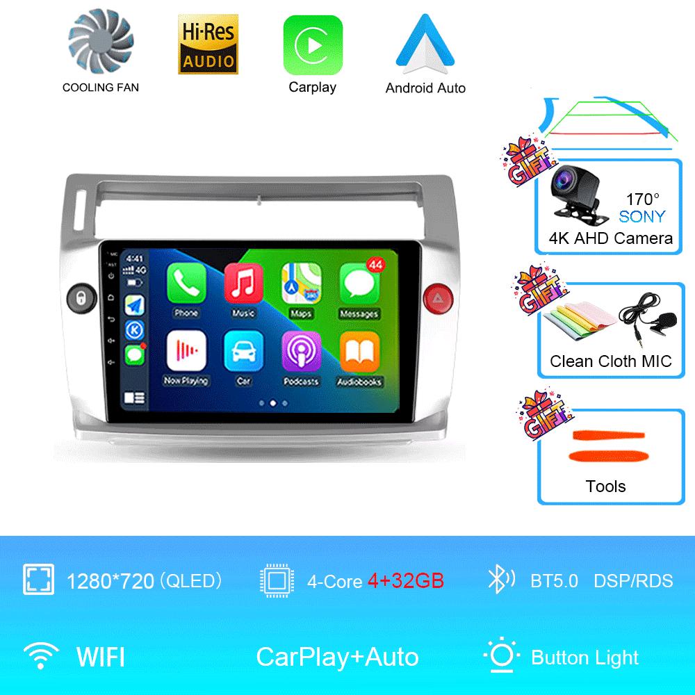 Android 14 Для Citroen C4 C-Triomphe Quatre 2004-2014 Автомагнитола Мультимедиа Видео Carplay 2Din DVD Головное устройство Стерео Динамик Аудио