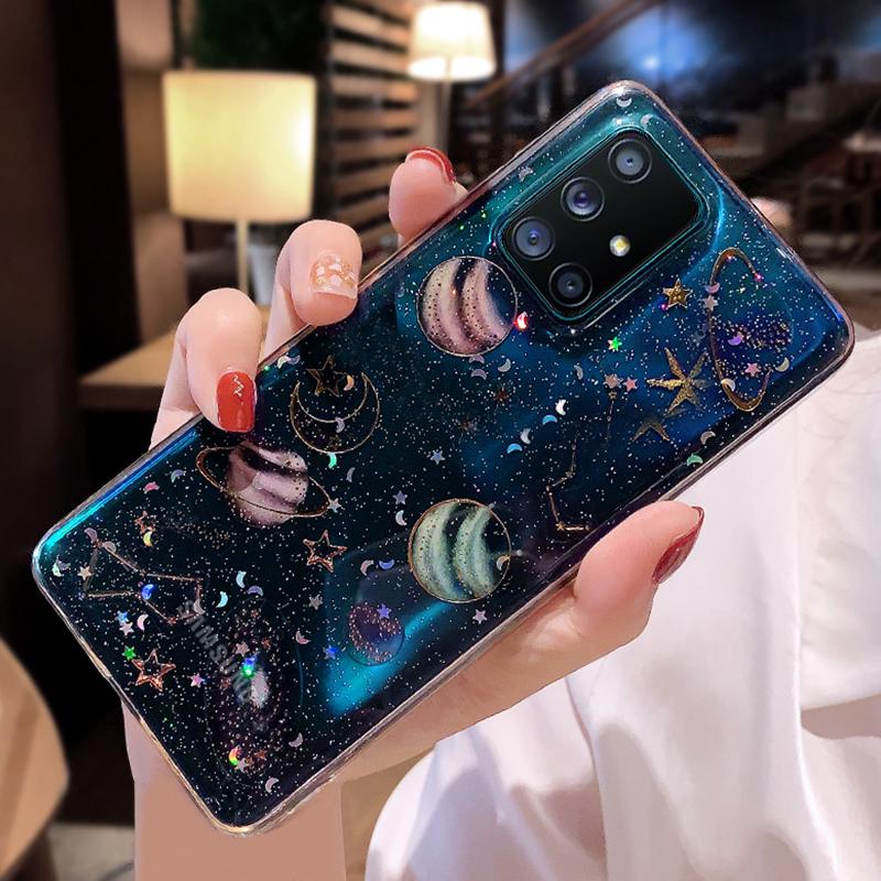 Чехол для Samsung S21 Ultra Note 20 Ultra S20 FE A42 5G A73 A53 5G A21S S20 Ultra Plus Прозрачный мягкий чехол Космическая планета
