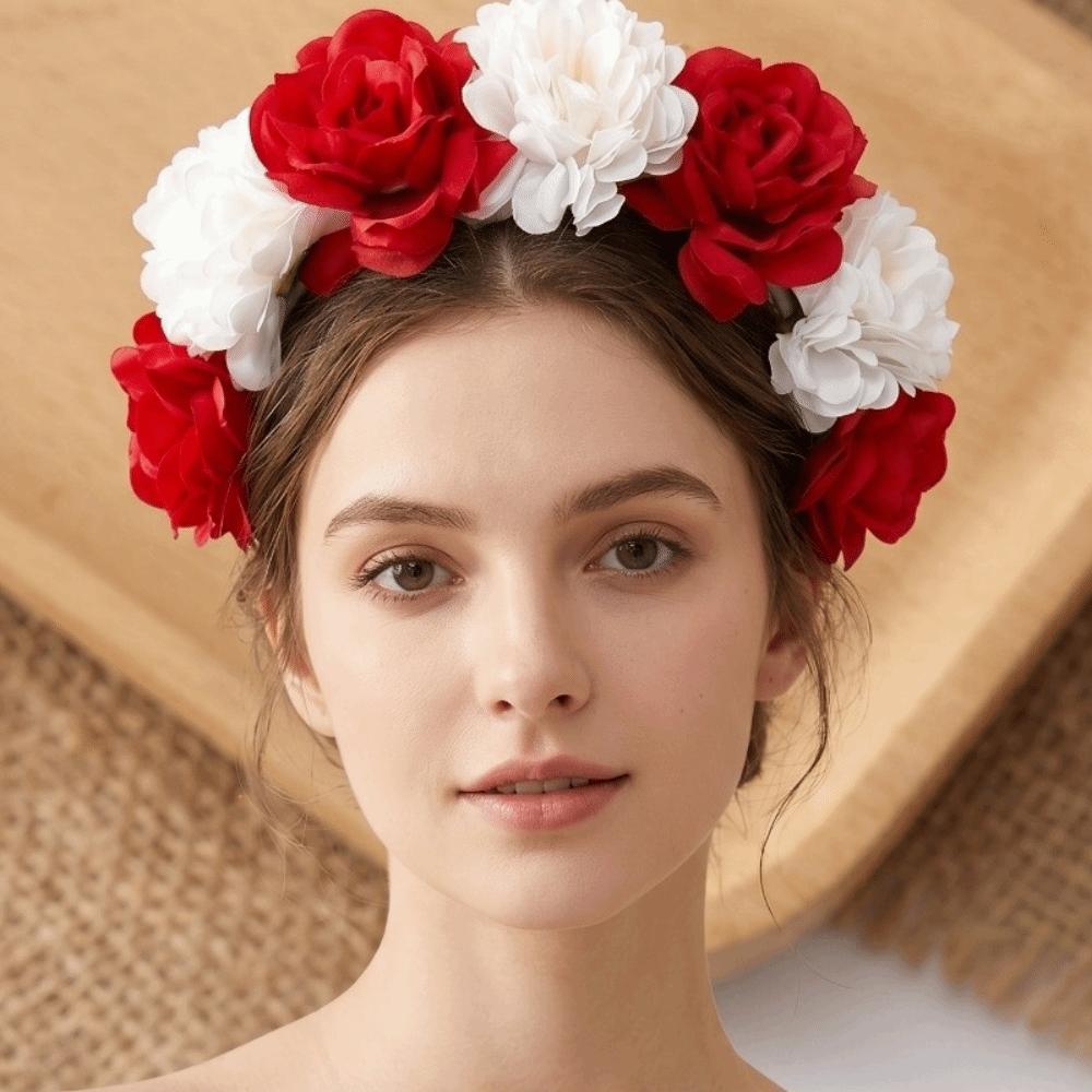 Wreaths Garland Floral Headband Vintage Bohemian Hair Accessories Artificial Flower Crown  Women