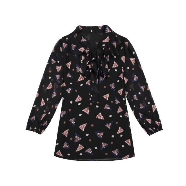 Floral Chiffon Shirt Blouse Female Korean Version 3/4 Sleeve Shirt Fashion Small Shirt Top Elastic Cuffs