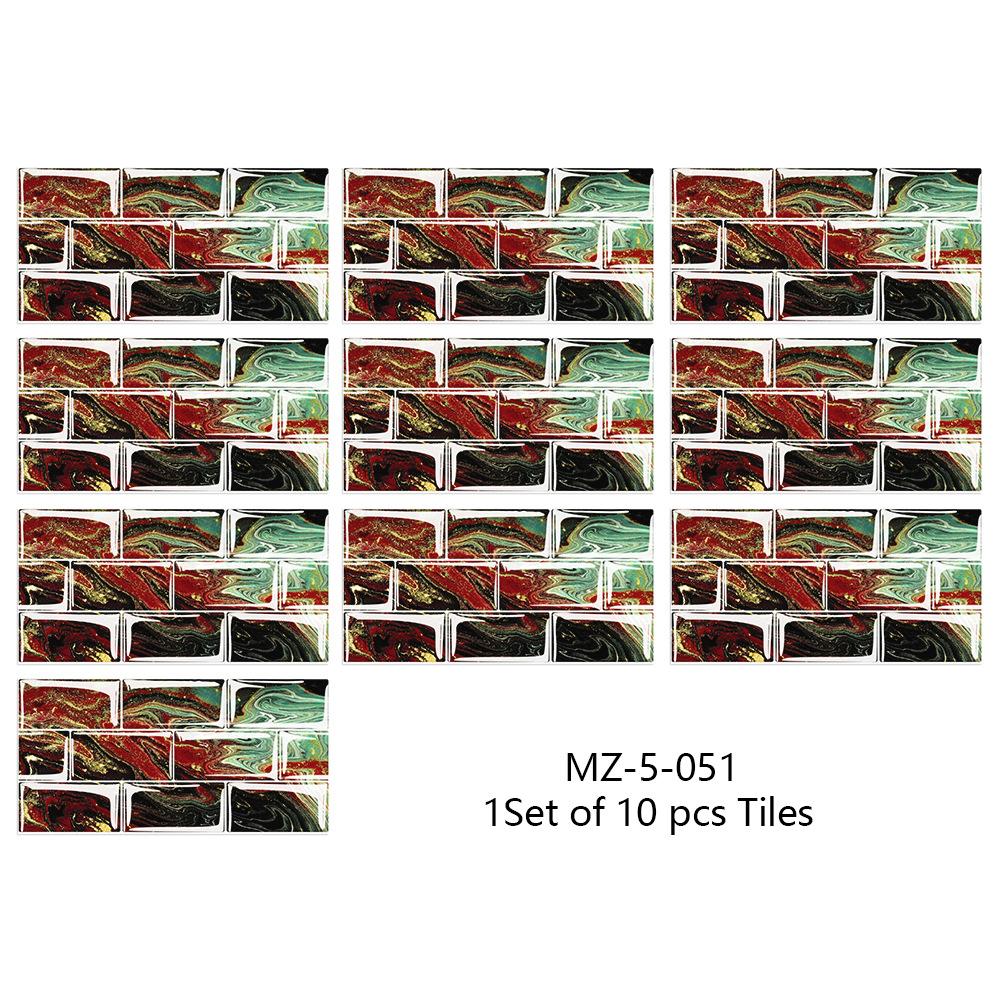 10Pcs15cmX30cm DIY Мраморные наклейки на стену Имитация кирпича Украшение спальни Водонепроницаемая самоклеящаяся плитка Обои Декор кухонного шкафа