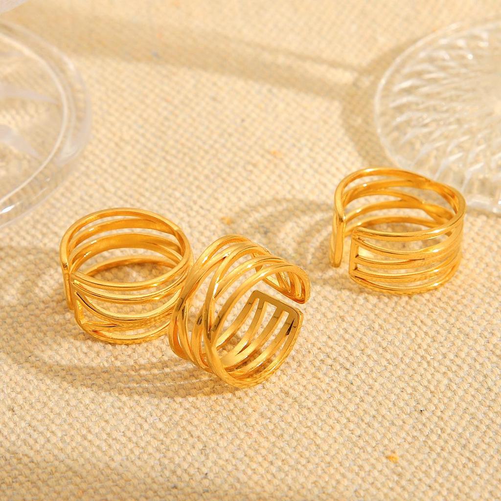 Открытое кольцо из нержавеющей стали с покрытием из 18-каратного золота – Стильное, прочное и универсальное