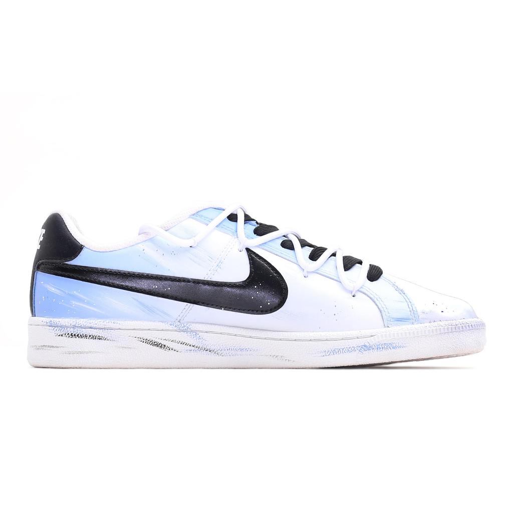 Nike Court Royale Leather Low top Skateboard Shoes Men's White, Blue 749747-107(team1579-Brush)