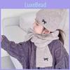 Winter Knit Hat With Bow Embroidery For Fashionable Outdoor Warmth
