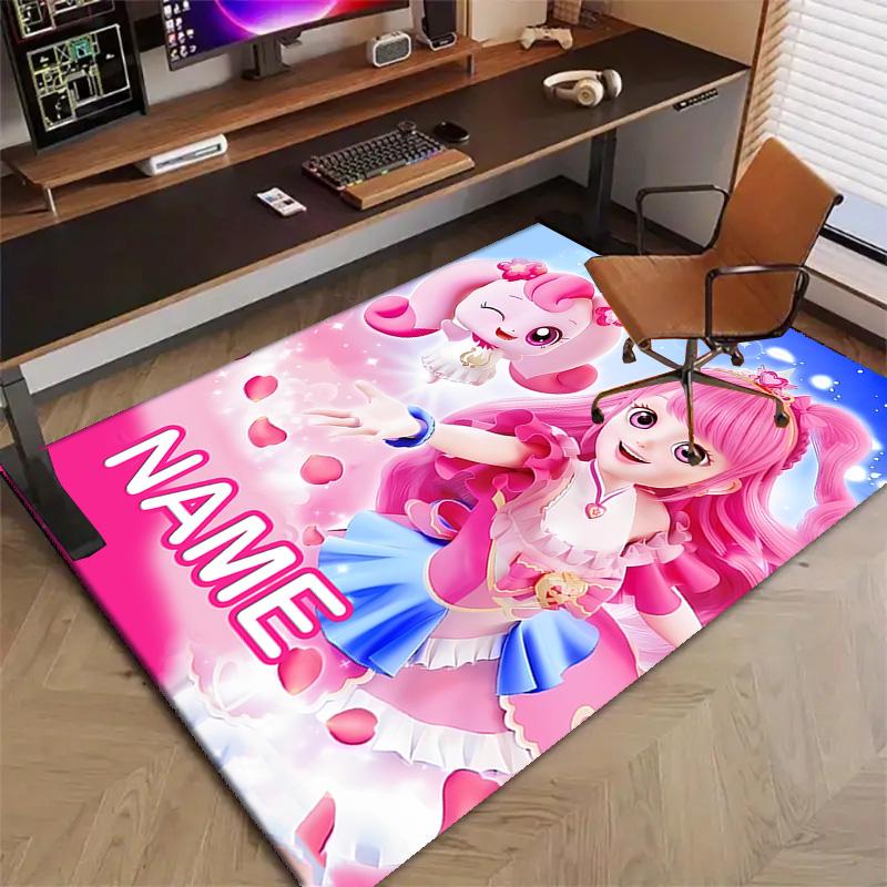 Custom Catch Teenieping Magic Sweetheart Коврик с персонализированным именем, Моющийся полиэстеровый коврик для прихожей, Подарок на Рождество, Пасху, День благодарения