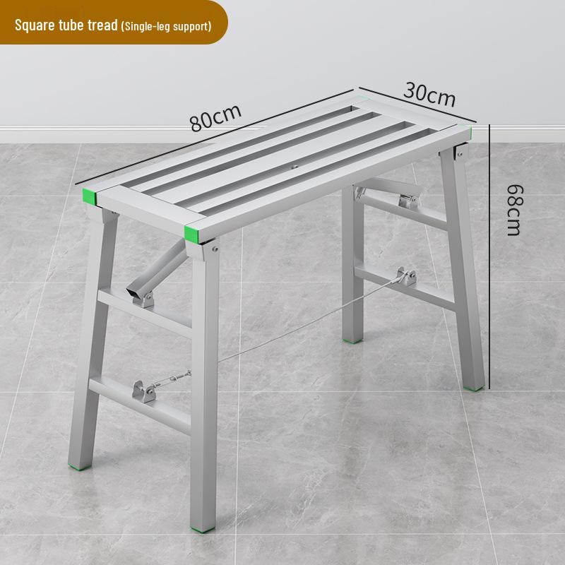 Folding Heightened Trestle Ladder and Putty Scraper for Construction