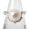 [Использованный] Pt900 Akoya Pearl (жемчужный) бриллиантовое кольцо/Нет. 11/г465-81