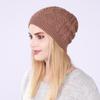 Pleated Plush Women's Knitted Pullover Hat Autumn Winter Diamond Shaped Baby Ear Protection Warm Wool Hat