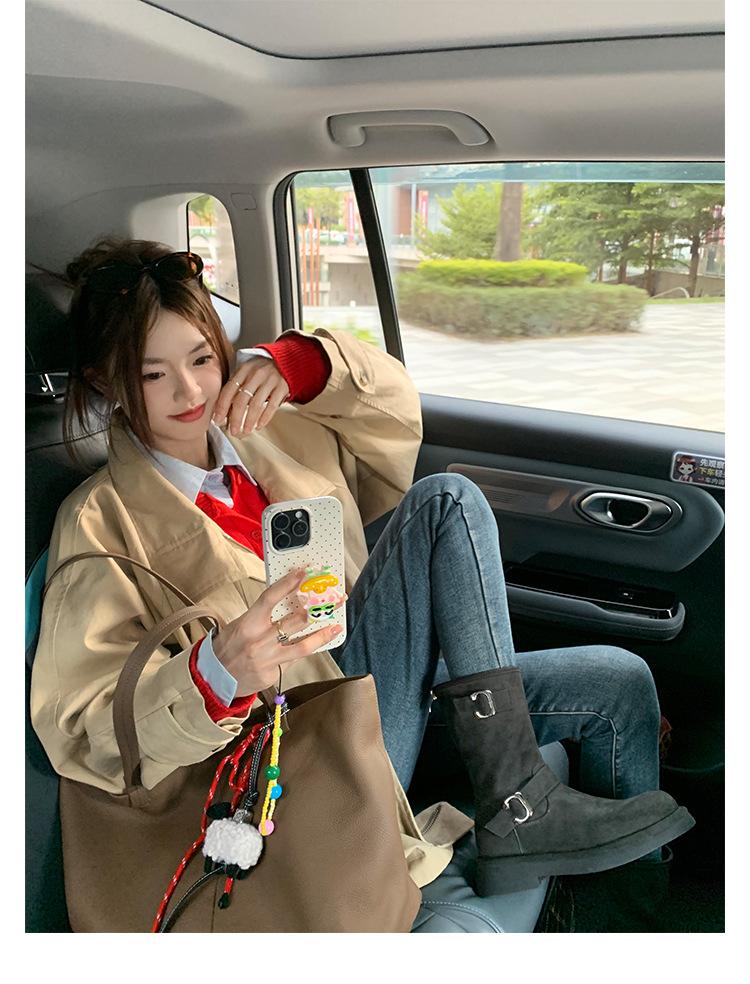 Ретро ботинки-локомотивы с пряжкой, новые, с круглым носком, низкие, на толстой подошве, увеличивающие рост, короткие ботинки, осенне-зимние женские