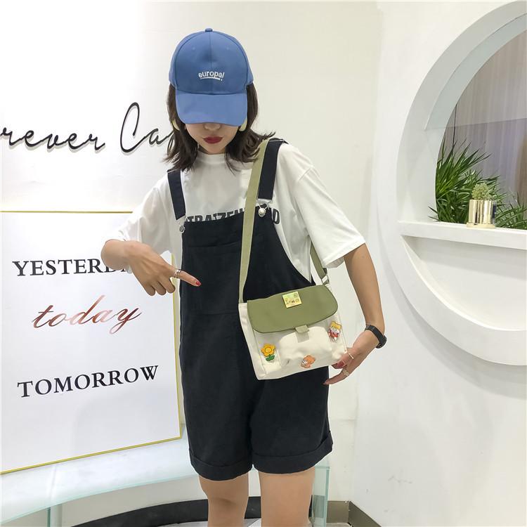 Милая сумка для телефона, студенческая сумка-мессенджер с алфавитом и застежкой-молнией, женская мини-холщовая сумка с рисунком из мультфильма