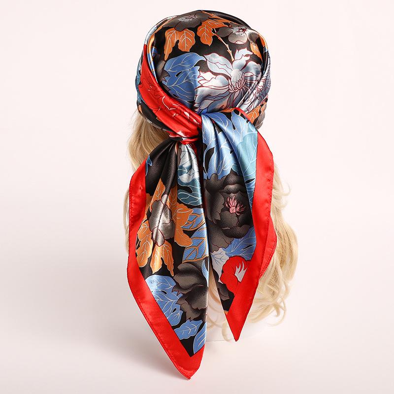 90 * 90 см новый шелковый шарф женский весенне-летний декоративный шарф солнцезащитный дорожный платок осенне-зимний шарф тонкий выпуск