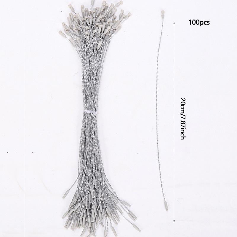 20cm Bullet Head Gold & Silver Thread Christmas Ornament Hanging Ropes, 100 Pcs