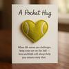 1/2/3Pcs Love Heart Tennis Pocket Hug with Positive Card Emotional Support Heart Shaped Ball Figurine Pocket Token Athletes Sports Fans Gift