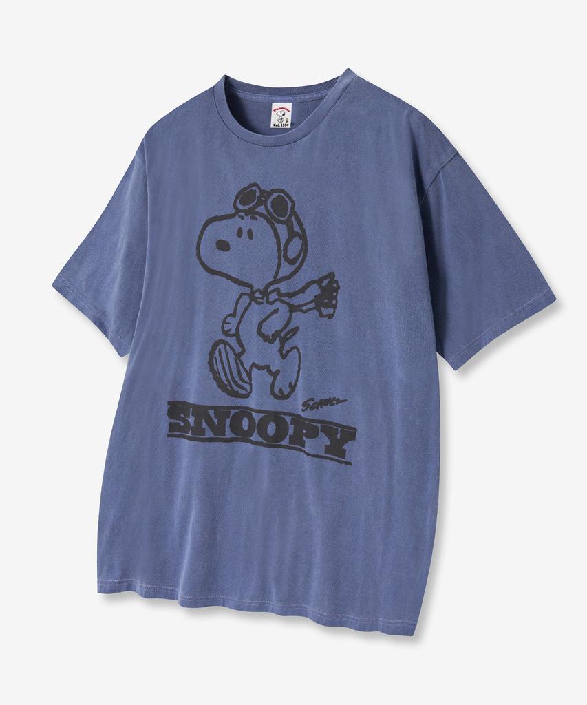 VTWO Pilot Jogging Snoopy Pigment T-Shirt (Navy)