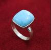 Натуральный Ларимар Цельное серебро 925 пробы Ручной работы Дизайнерское Кольцо с камнем-талисманом в подарок Заявление Ювелирные изделия