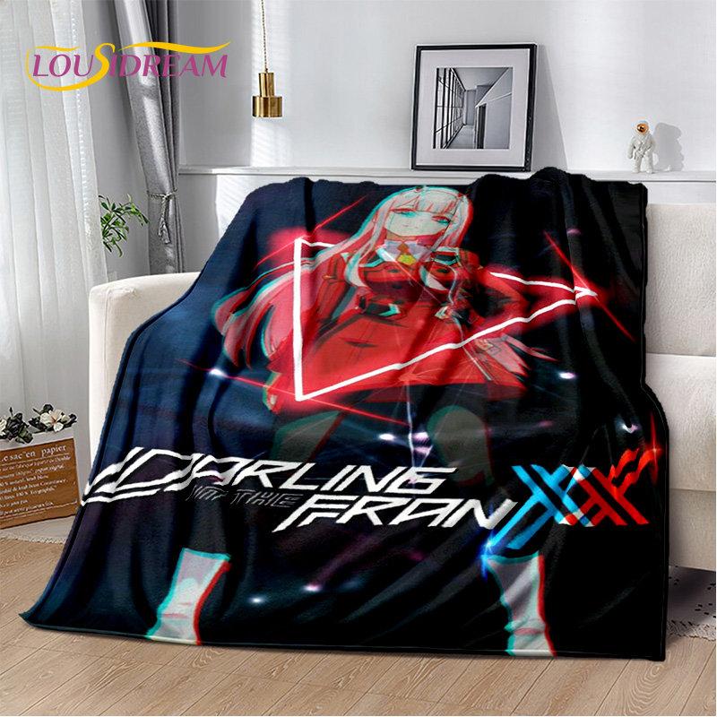 Zero Two DARLING In The FRANXX Soft Plush Blanket,Flannel Blanket Throw Blanket for Living Room Bedroom Bed Sofa Picnic Cover 3D