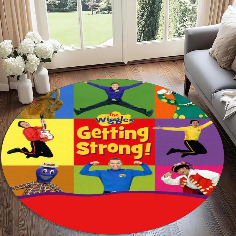 The Wiggles Printed Round Rug Carpet Chair Rug Area Rug Entryway Doormats,for Office Chair Living Room Bedroom Kitchen Room.