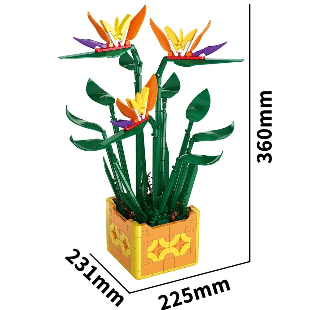 Bouquet Building Blocks Moc Paradise Bird Bricks Home Decoration Diy Toys Girl Birthday Gift