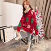 Autumn Winter Women's Pullover Thickened Color Blocked Christmas Sweater Women Hoodie Snowflake Loose Round Neck Lazy Style Tops