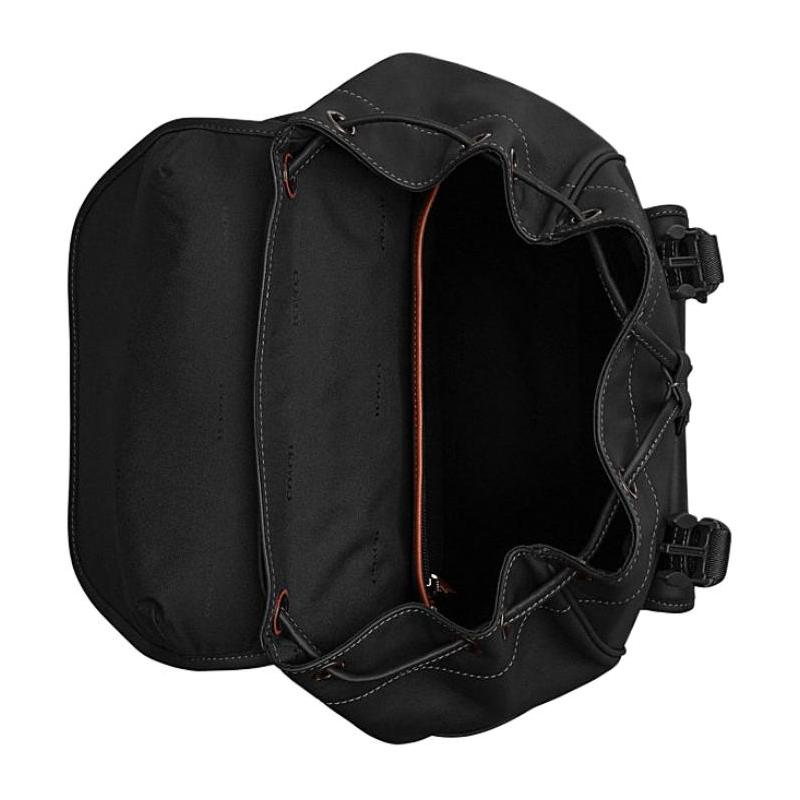 COACH League 29 Drawstring and Quick Buckle Closure Leather Backpack Large Men's Black