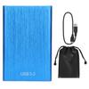 2.5in External Hard Drive USB 3.0 Aluminum Alloy Rounded Shell Mobile Hard DriveBlue 1TB