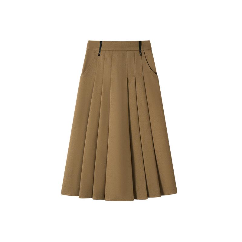 Xiao Li Plus Size Korean Style Pleated Skirt - Spring Hip-Covering, Slimming, Loose Fit for Women
