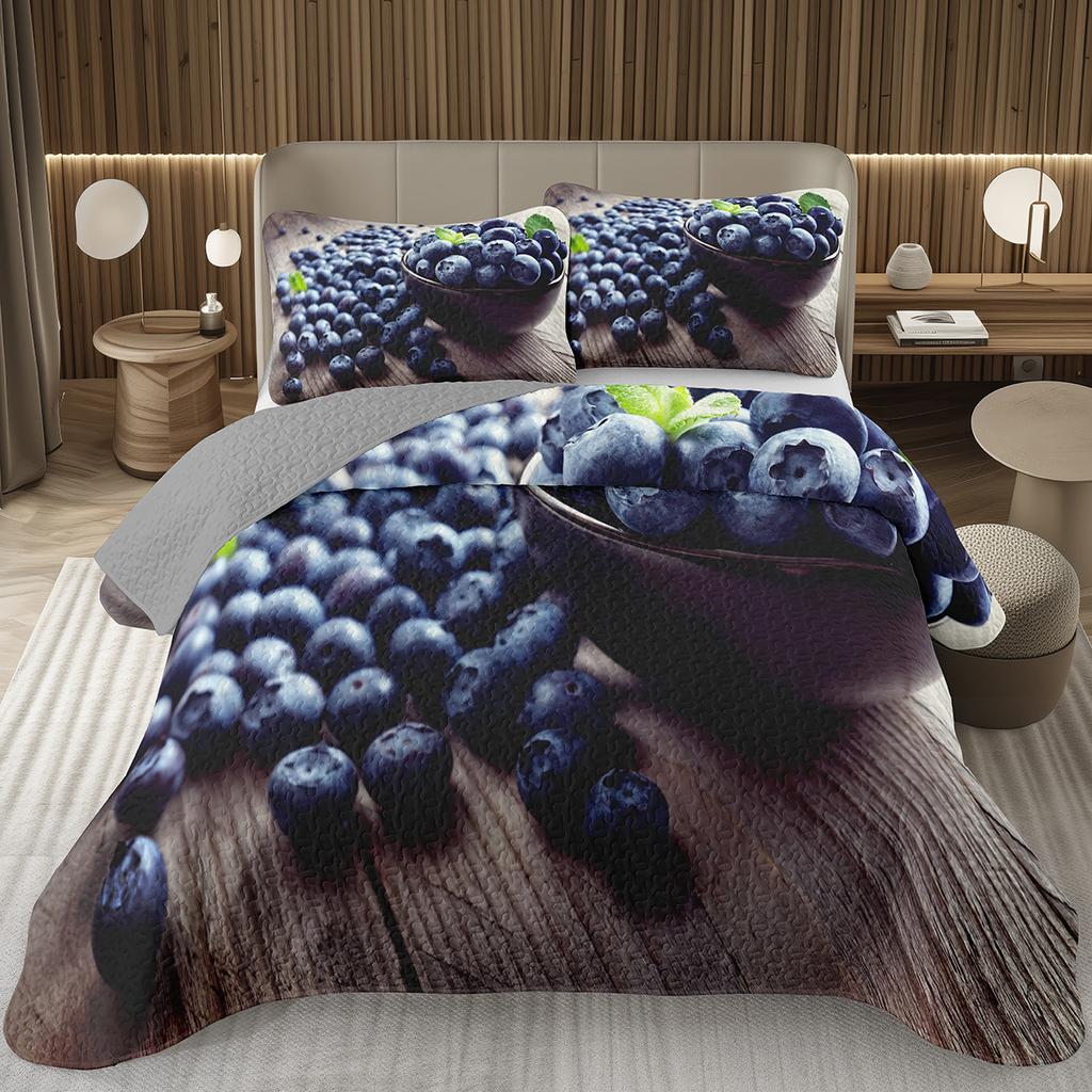 Покрывало с черникой размера кинг, твин, Гавайское летнее тропическое фруктовое покрывало для декора комнаты мальчика/девочки, Двустороннее стеганое постельное белье