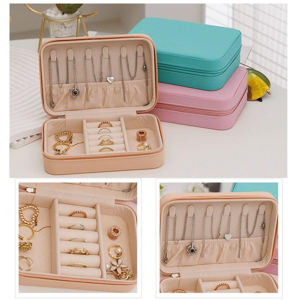 Dustproof Trinkets Storage Organizer Large Capacity Jewelry Storage Case  Travel