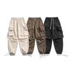 Новые свободные брюки-карго-десантники с широкими штанинами, весенние модные брендовые брюки с несколькими карманами для мужчин