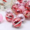 6cm Pink Red Painted Christmas Baubles Tree Hanging Ornaments Holiday Decorations