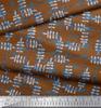 Soimoi Black Japan Crepe Satin Fabric Leaves & Floral Check Print Fabric by the metre 42 Inch