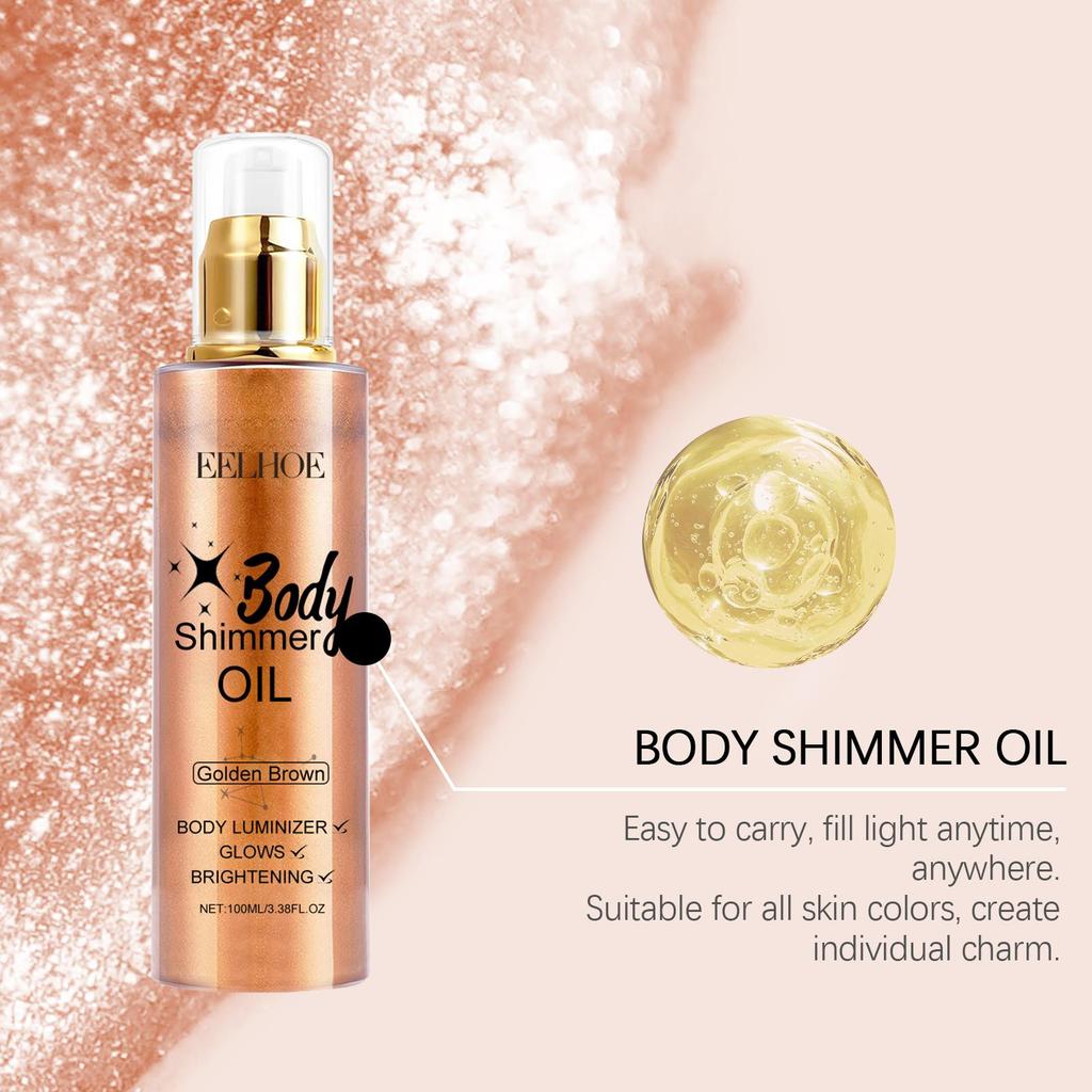 EELHOE Body Shimmer Oil Series Contour Liquid Highlighter Sexy Glowing Oil In Bronze Gold/Golden Brown/Gold/Silver