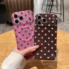 Чехол-книжка с магнитом и принтом в горошек однотонный для iPhone 16 Pro Max, Apple 15, 14 и 13/17