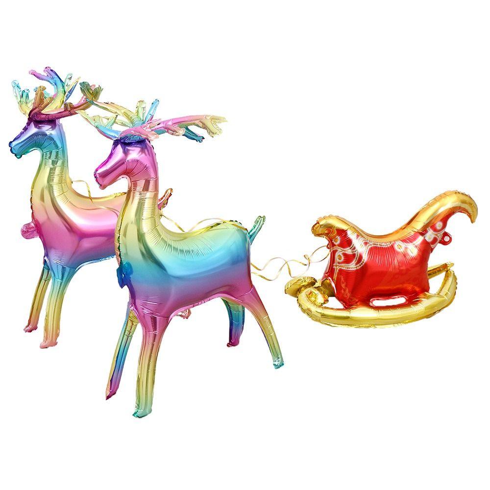 Алюминиевая пленка Рождественские сани Воздушный шар Олень Лось Алюминиевая пленка Воздушный шар для детей