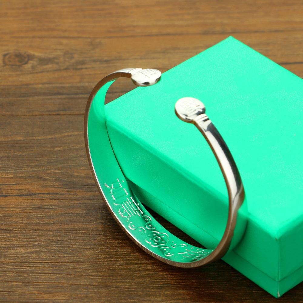 Простой изысканный серебряный браслет из стерлингового серебра 925 пробы, модный женский браслет, очаровательный женский браслет, ювелирные изделия в китайском стиле