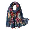 Lightweight Scarves Fashion Flowers Print Women Cotton Wrap Scarf Head Shawl Summer Gift