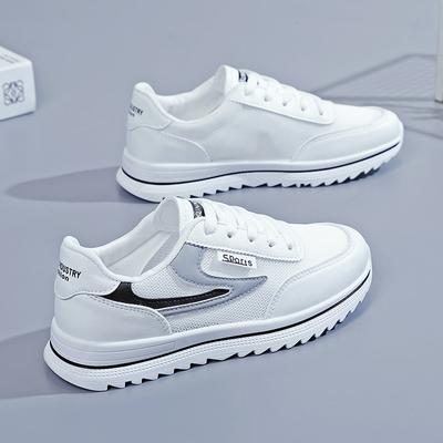 Белые женские кроссовки на шнуровке, женская повседневная обувь, уличная износостойкая обувь для бега, корейская версия, удобная спортивная обувь