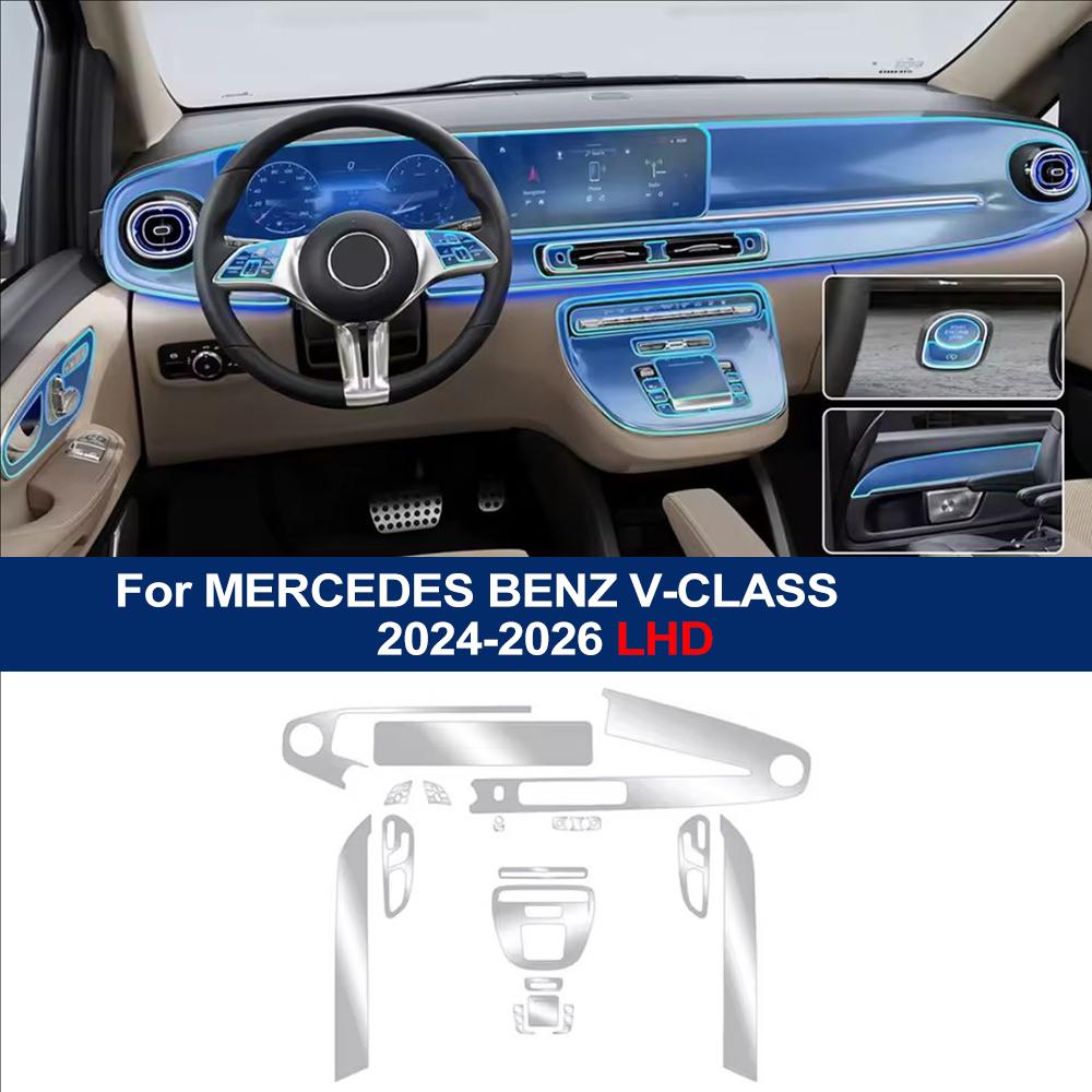 Pre-cut TPU Film for Mercedes Benz V-Class W447 2025 2025 2026 Car Gearbox Panel Dashboard Anti-Scratch Transparent PPF Film