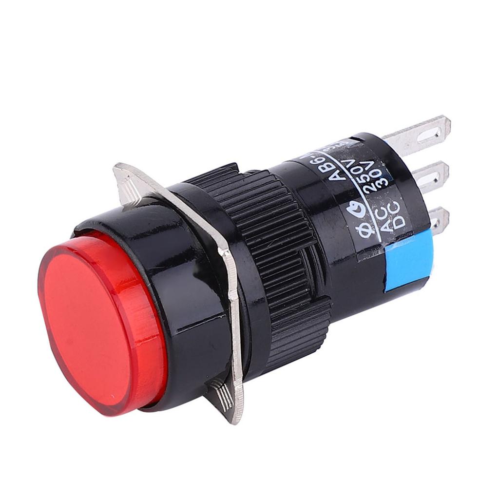 5PCS Momentary Push Button LA16‑11Celsius 6‑M AC 250V 3A 30V 5A Round Button