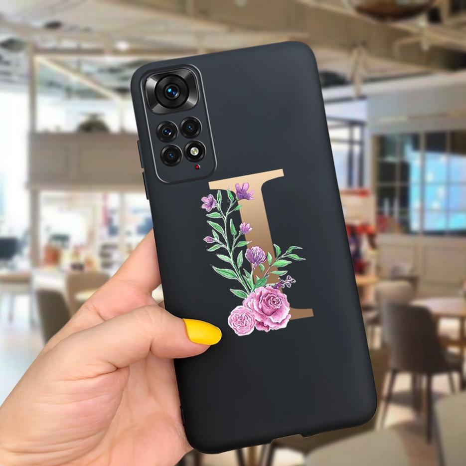 Чехол для Xiaomi Redmi Note 11 4G Note 11S Милые Буквы для Пары Мягкий Тонкий Чехол-Фонда для Xiaomi Redmi Note 11 Pro Note11 S Чехлы