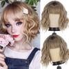 MISS WIG Женская мода Короткий волнистый парик с челкой Синтетическое волокно Чистый белый волнистый парик Косплей Одежда для вечеринок на Хэллоуин
