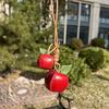 Pear Fruit Pendant Strawberry Bag Pendant Cute Leather Keychain  Women