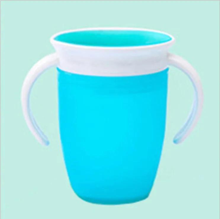 360 Degrees Can Be Rotated Baby Learning Drinking Cup with Double Handle Silicone Drinking Cup Anti-Choking Drinking Cups