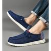 2024 Новые мужские повседневные парусиновые туфли, лоферы, дышащие, с одной педалью, с плоским дном, легкие, для вождения, большие размеры, мужская обувь
