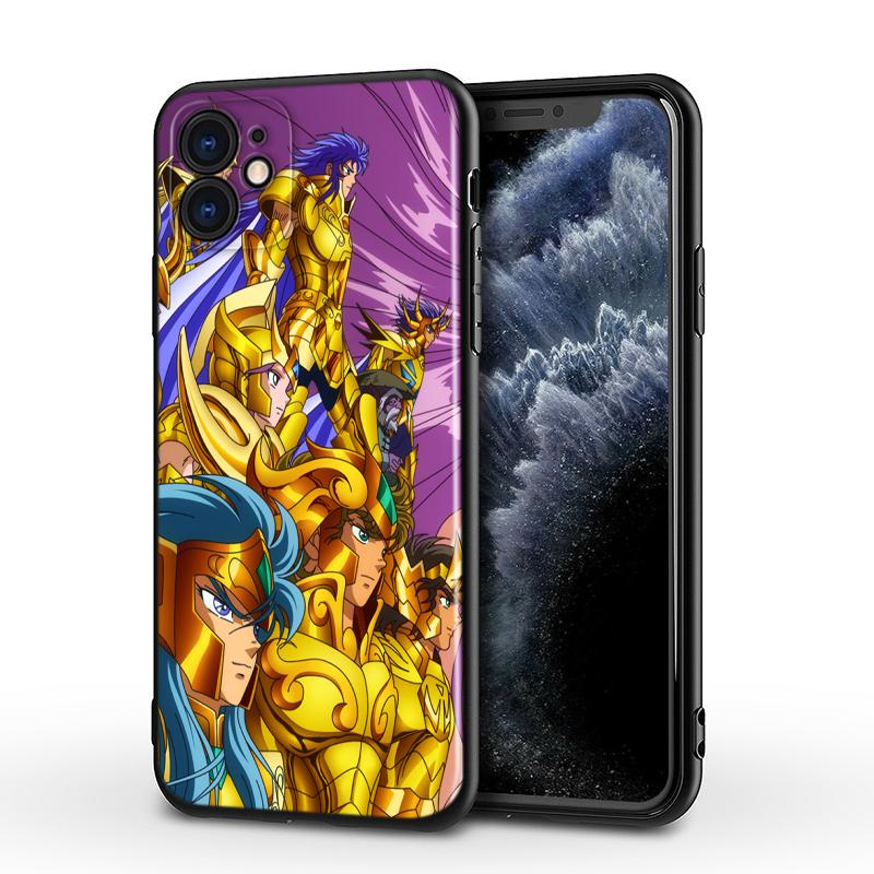 Saint Seiya SoG для Apple iPhone 13 12 11 Mini XS XR X Pro MAX SE 2020 8 7 6 5 5S Plus черный силиконовый чехол для телефона