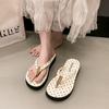 Polka Dot Thick Bottom Heightening Flip-flops Women's Summer Outer Wear 2025 New Light and High-end French Sandals